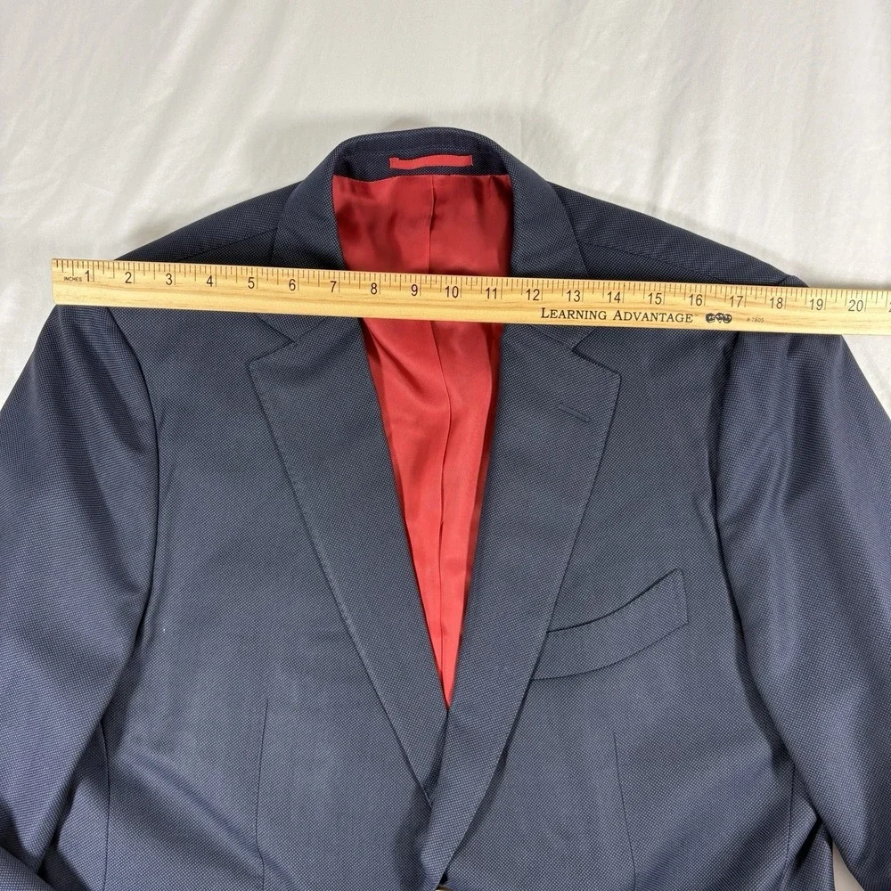 SuitSupply Sienna Navy Blue Wool Blazer Vitale Barberis Canonico 46R‎